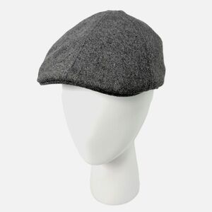 Woolrich Wool Blend Flat Cap Newsboy Hat Gray Buffalo Plaid Lined Size Medium